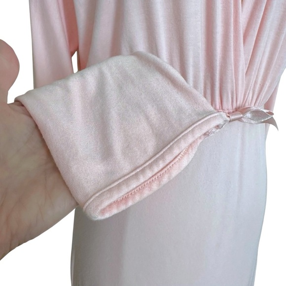 I. MAGNIN Vintage 1970s Pink Modal Maxi Night Dress – Loungewear Glam Size Small - Picture 6 of 16